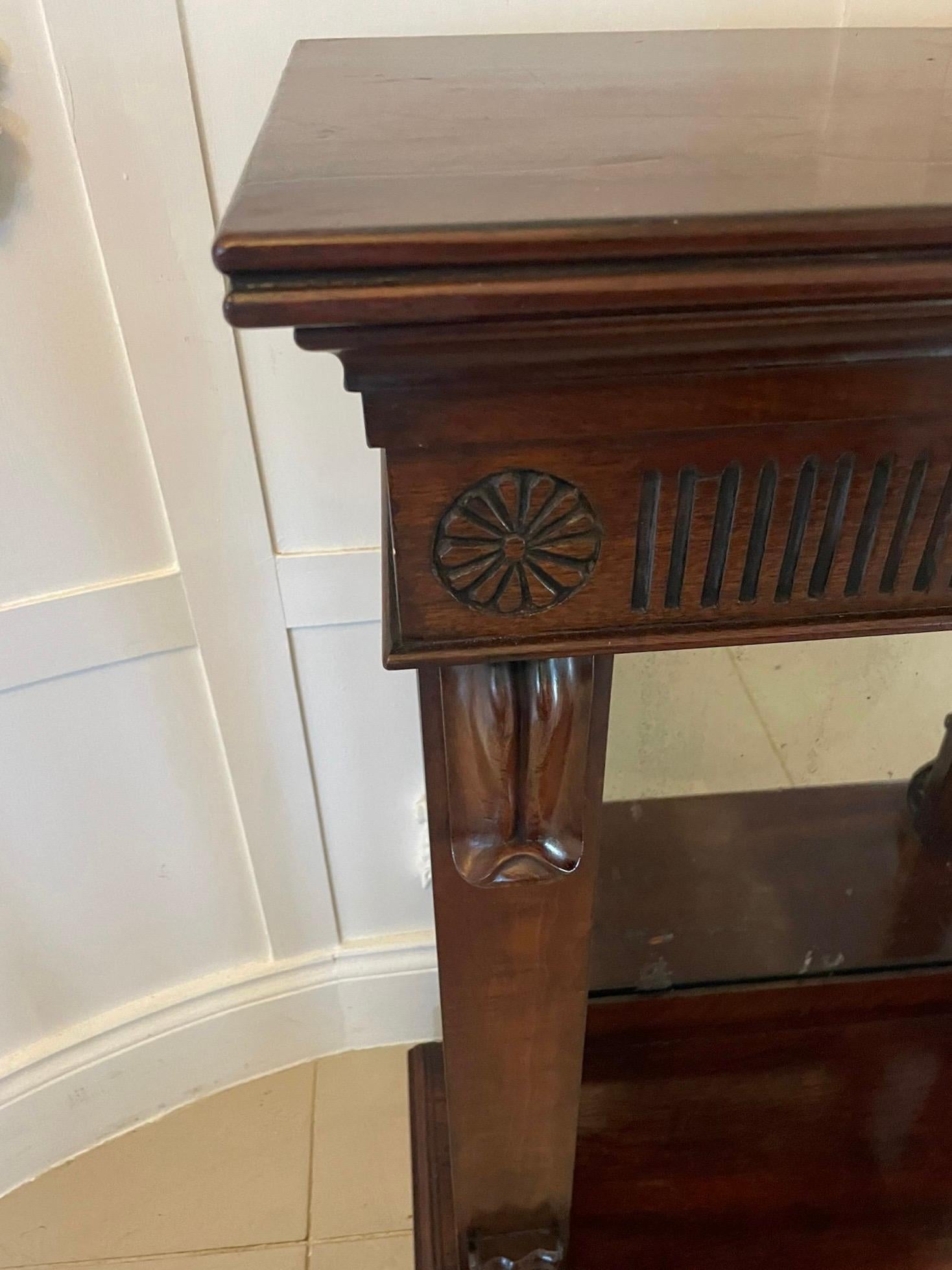 Fine Pair of Antique William IV Quality Mahogany Console Tables For Sale 3