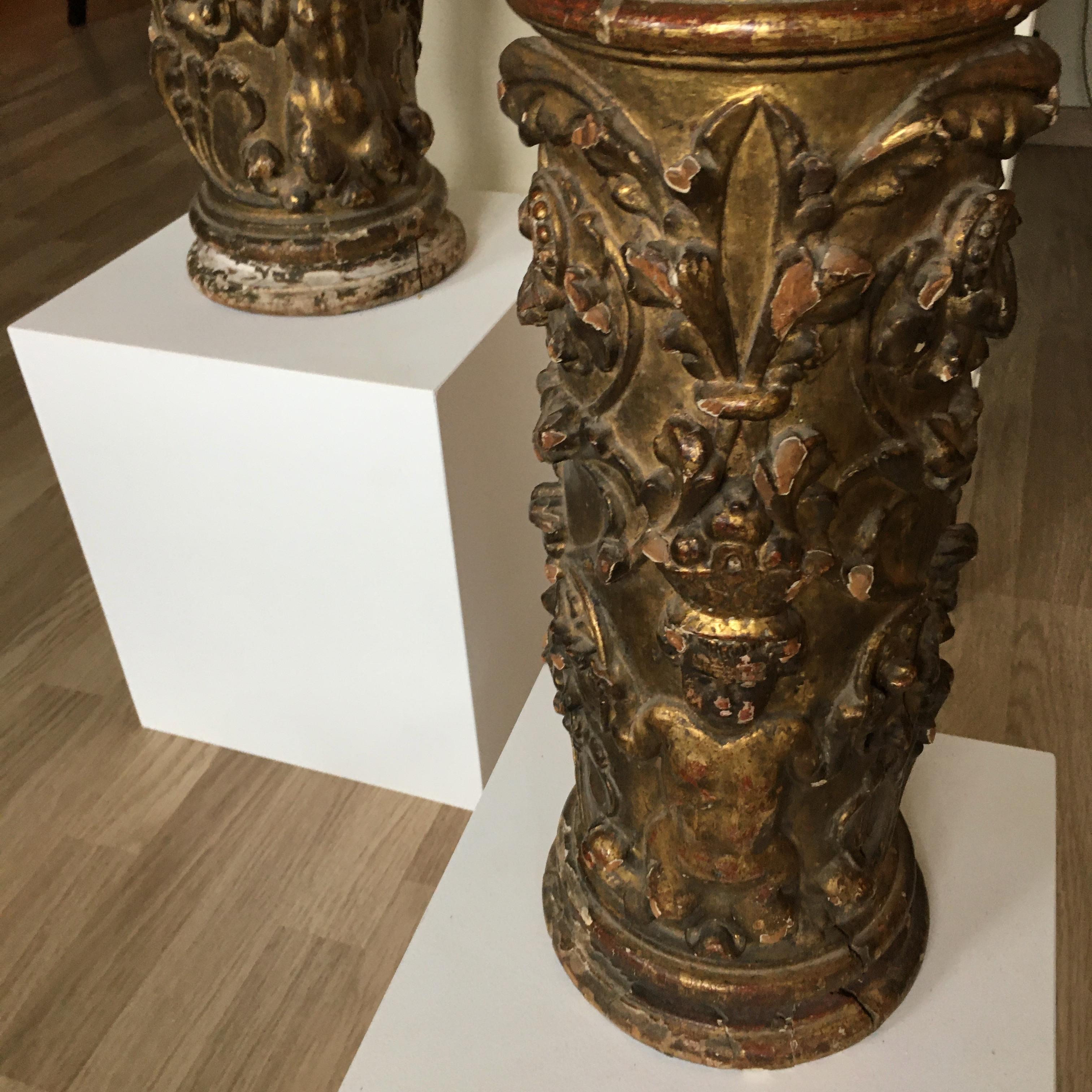 Baroque Paire de colonnes baroques, Italie, fin du XVIIIe siècle