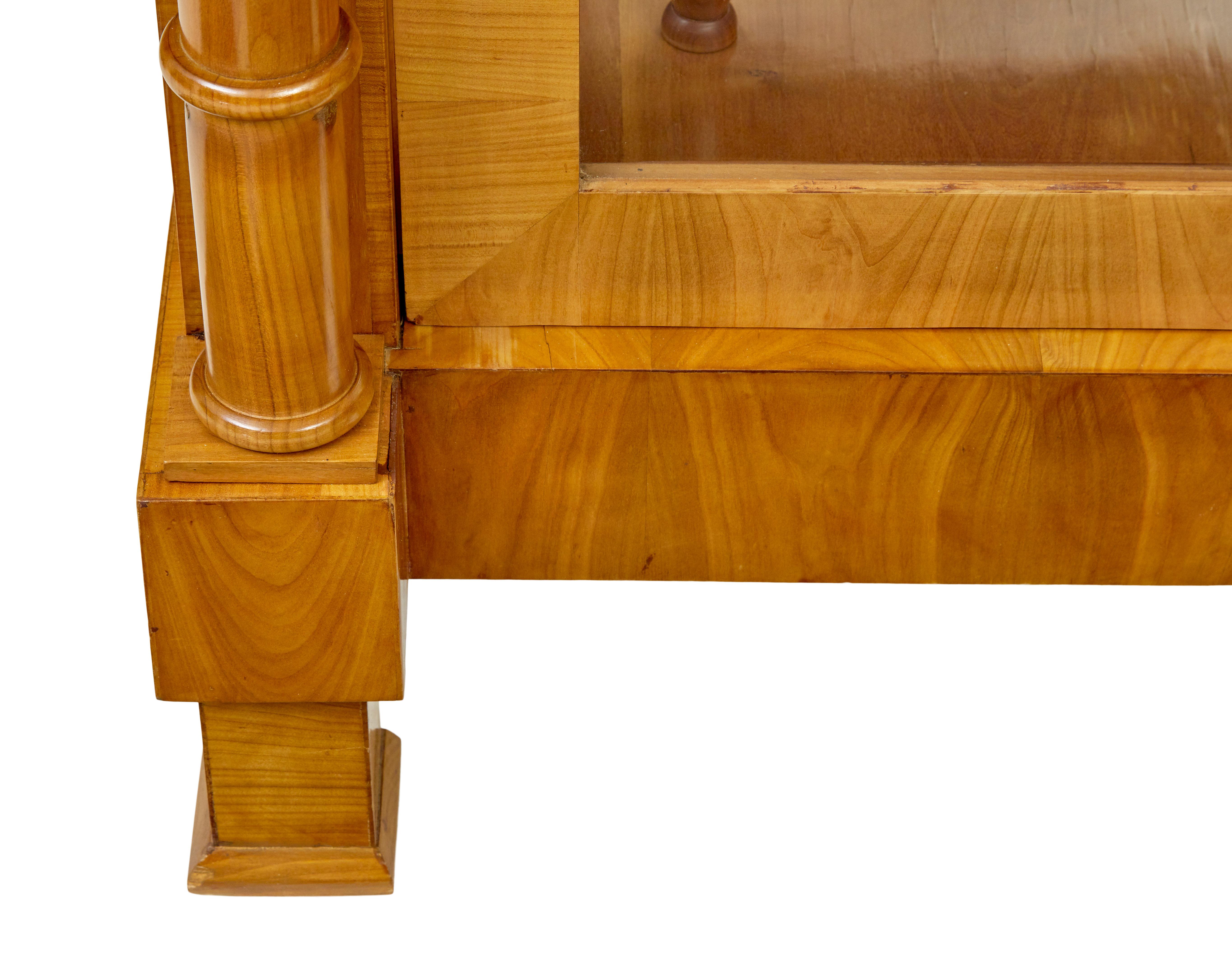 Fine pair of Biedermeier glazed elm display cabinets For Sale 3
