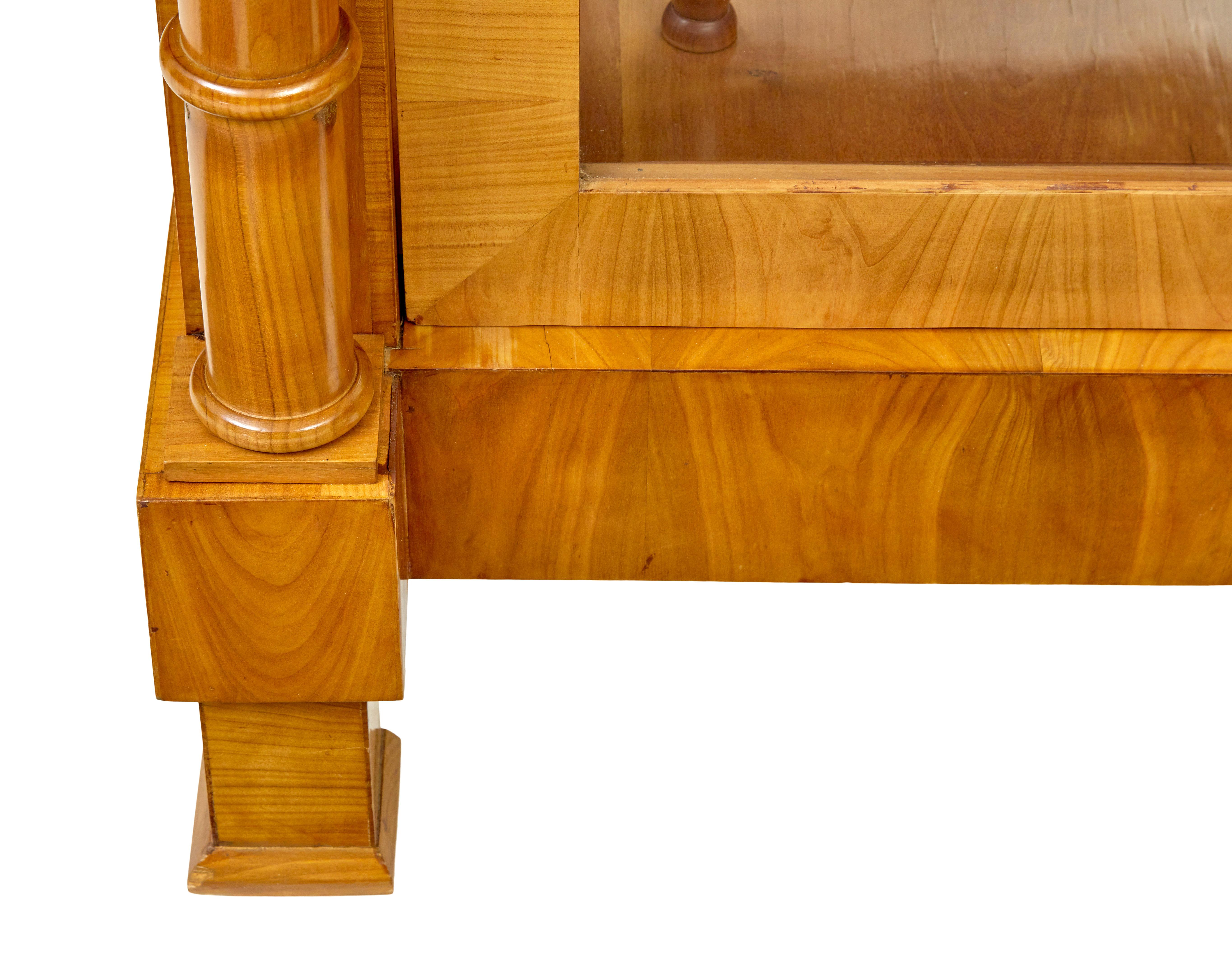 Fine pair of Biedermeier glazed elm display cabinets For Sale 3