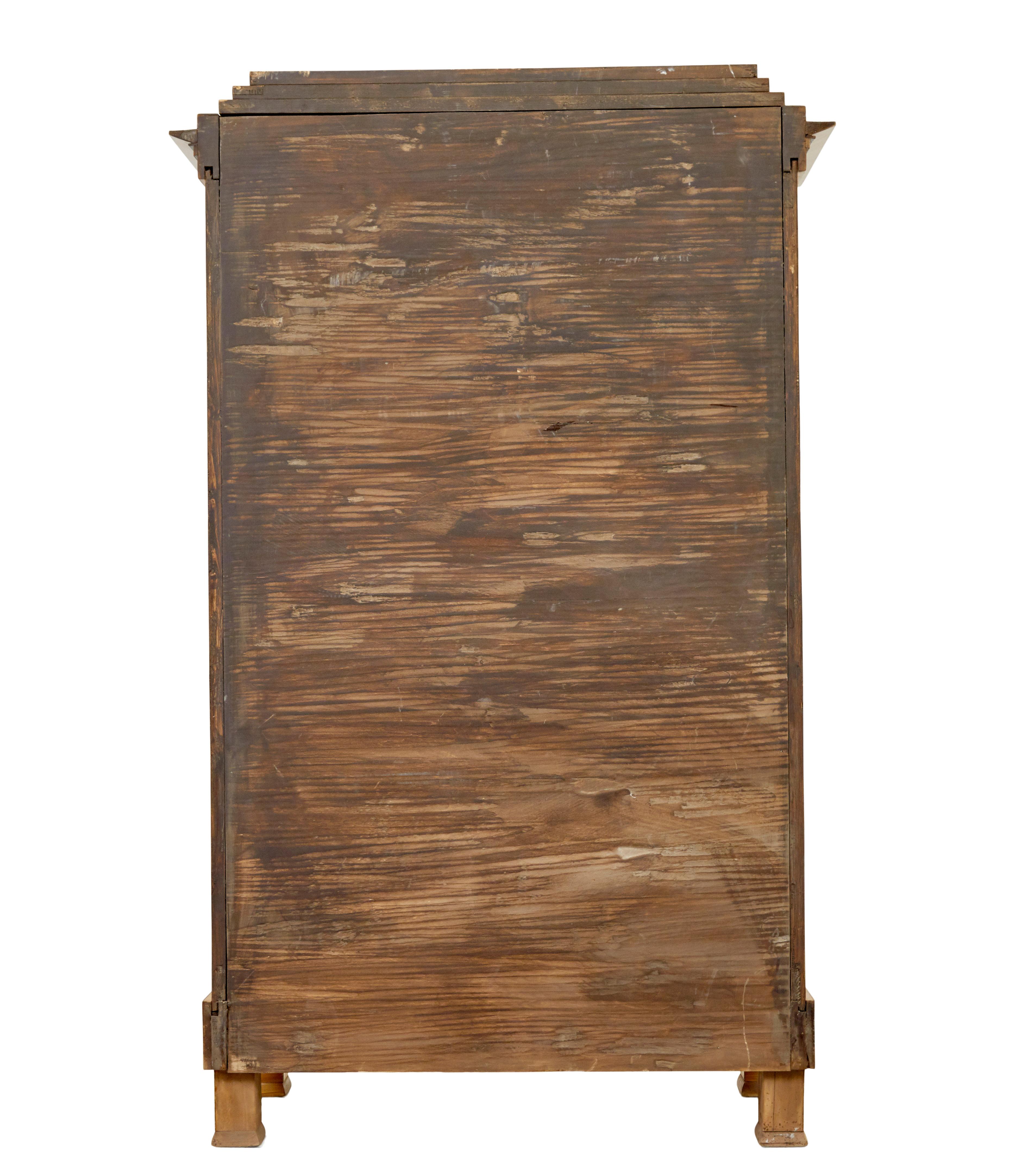 19th Century Fine pair of Biedermeier glazed elm display cabinets For Sale