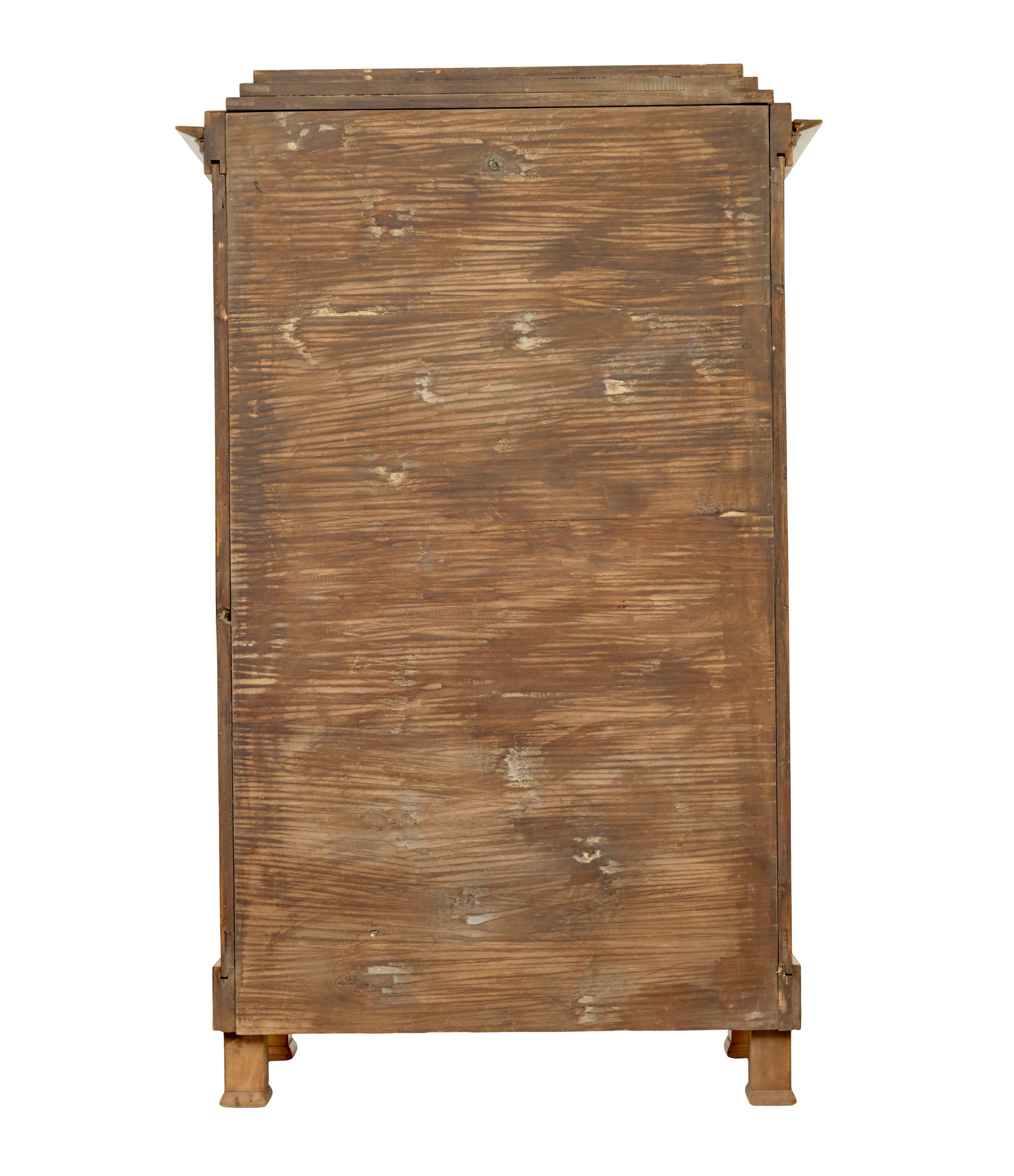 Glass Fine pair of Biedermeier glazed elm display cabinets For Sale