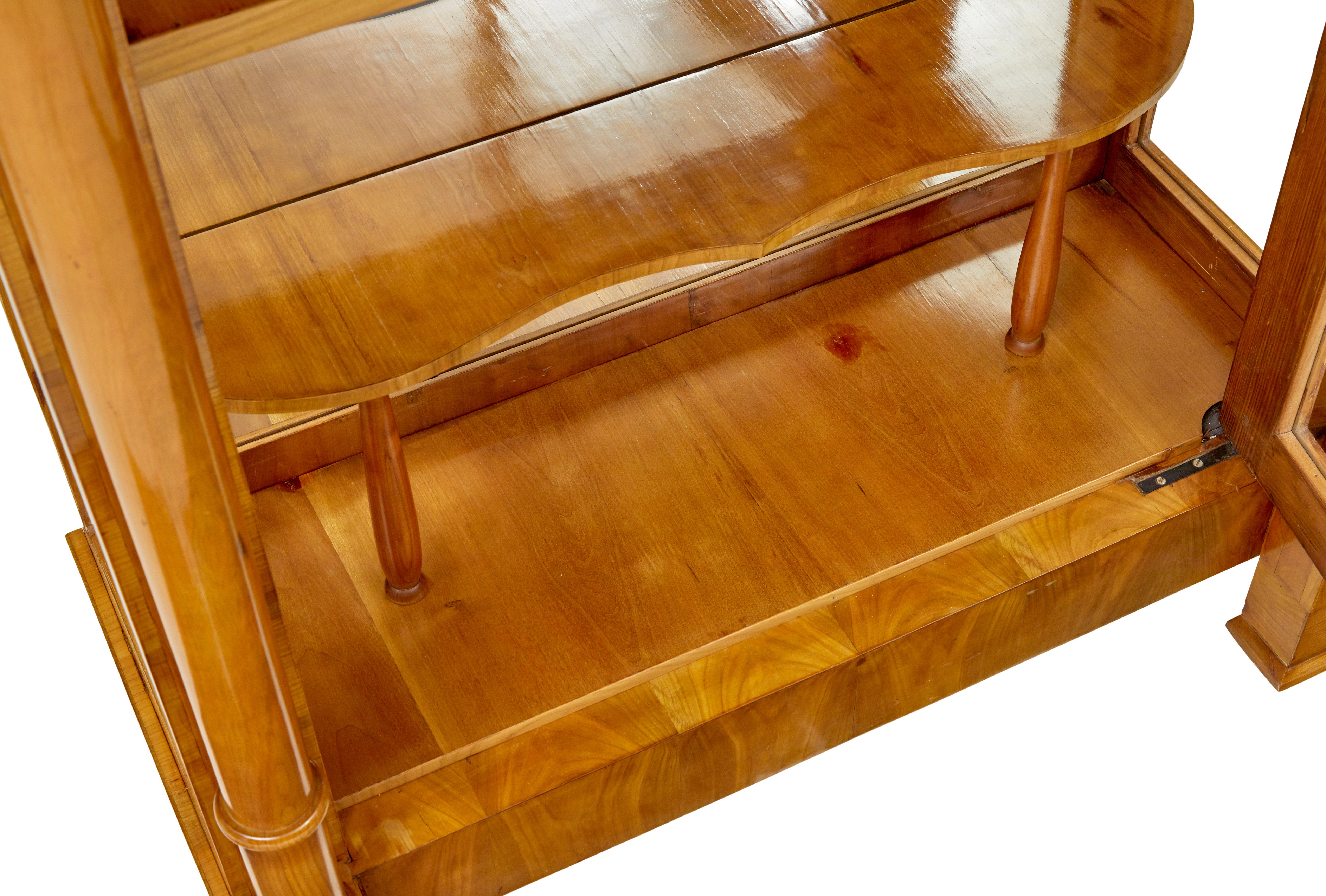 Fine pair of Biedermeier glazed elm display cabinets For Sale 2