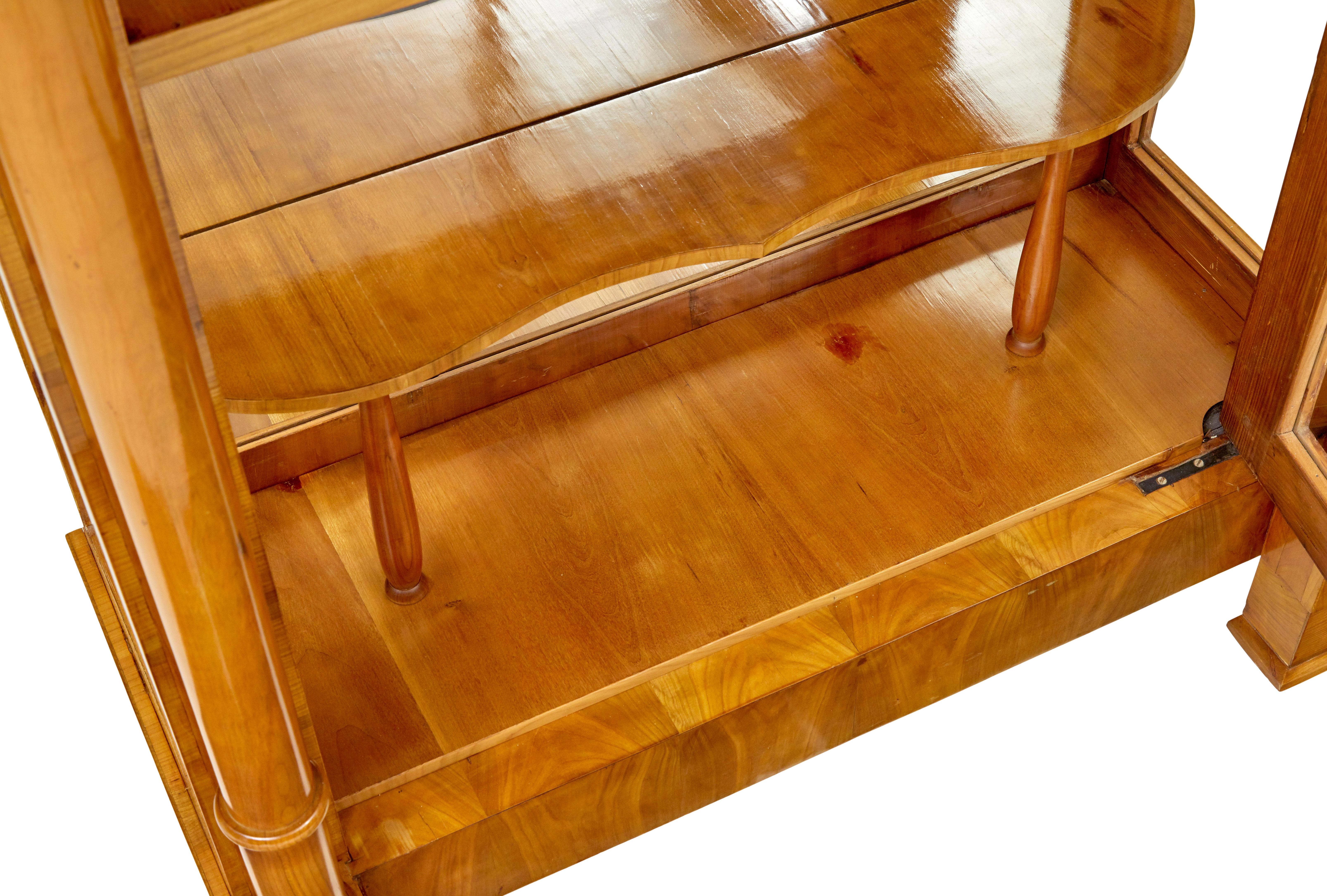 Fine pair of Biedermeier glazed elm display cabinets For Sale 2