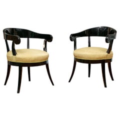 Fine Pair of Biedermeier Lacquered Armchairs