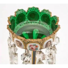 Fine Pair of Bohemian Overlay Glass Lusters