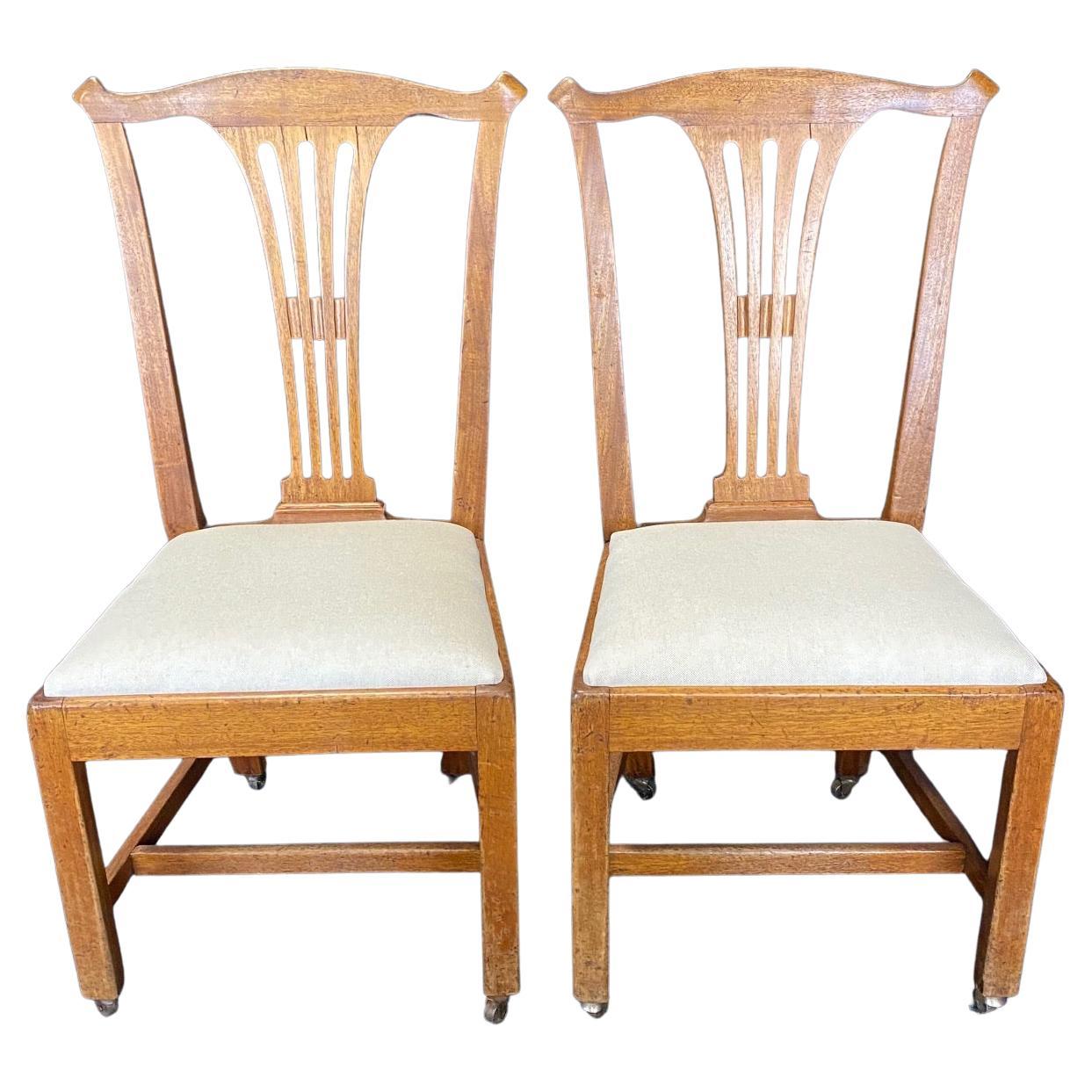 Fine Pair of British Georgian Style Dining or Side Chairs  For Sale