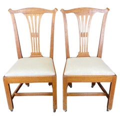 Antique Fine Pair of British Georgian Style Dining or Side Chairs 