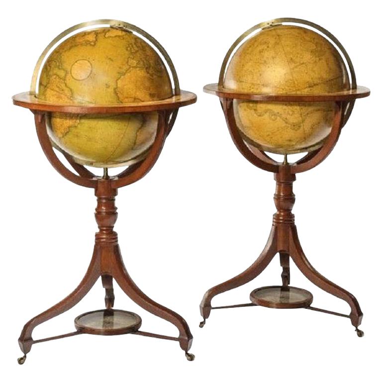 Fine Pair of Cary’s Floor Standing Library Globes