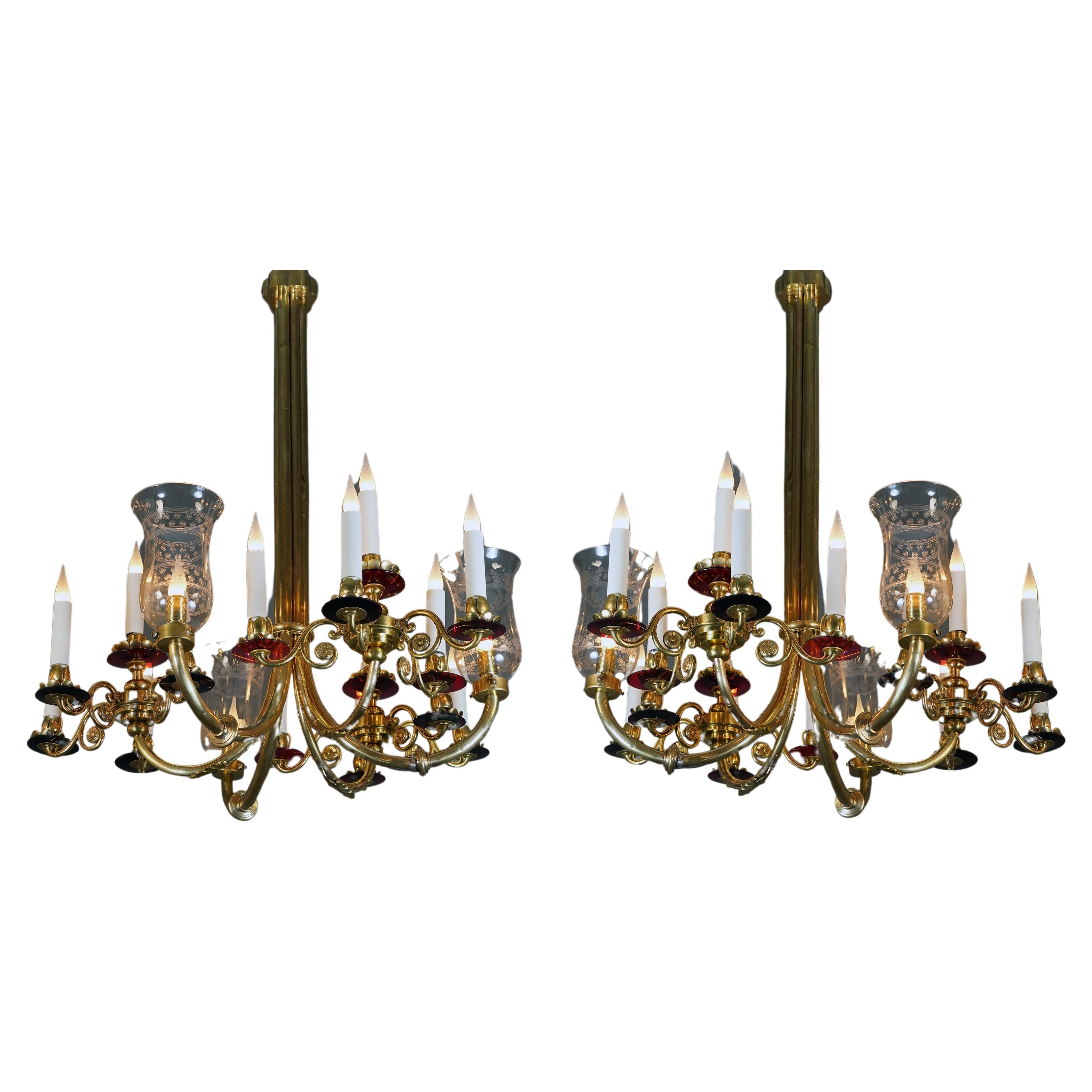 Fine Pair of Chandelier, France, 1950 For Sale