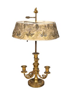 Fine coppia di lampade Bouillotte in bronzo dorato Charles X