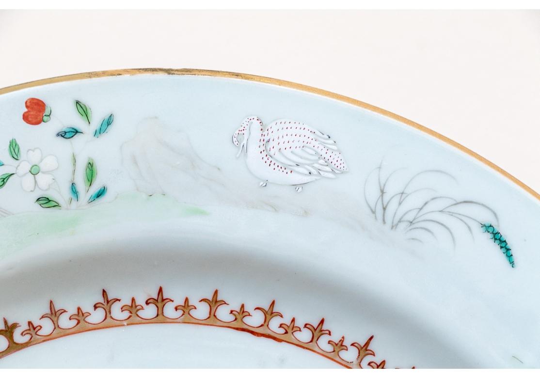 Fine Pair Of Chinese Export Famille Rose Porcelain Dishes, Qing Dyn., 19th C. Pintado a mano en venta