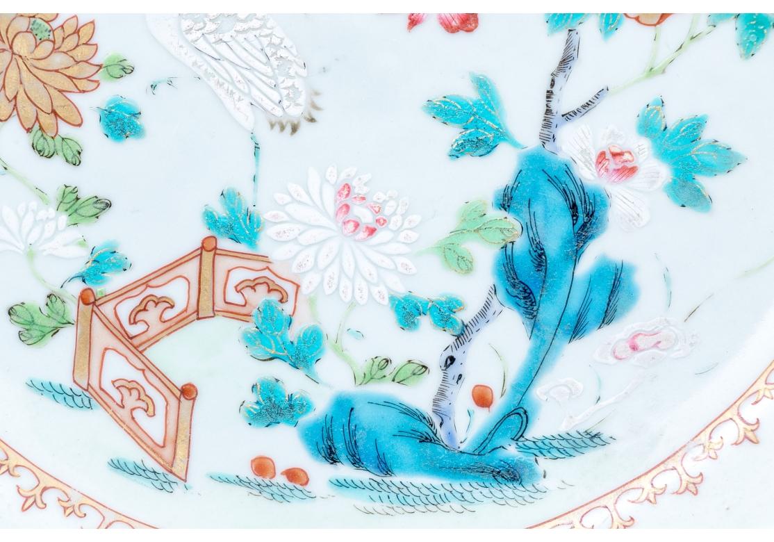 Fine Pair Of Chinese Export Famille Rose Porcelain Dishes, Qing Dyn., 19th C. Porcelana en venta