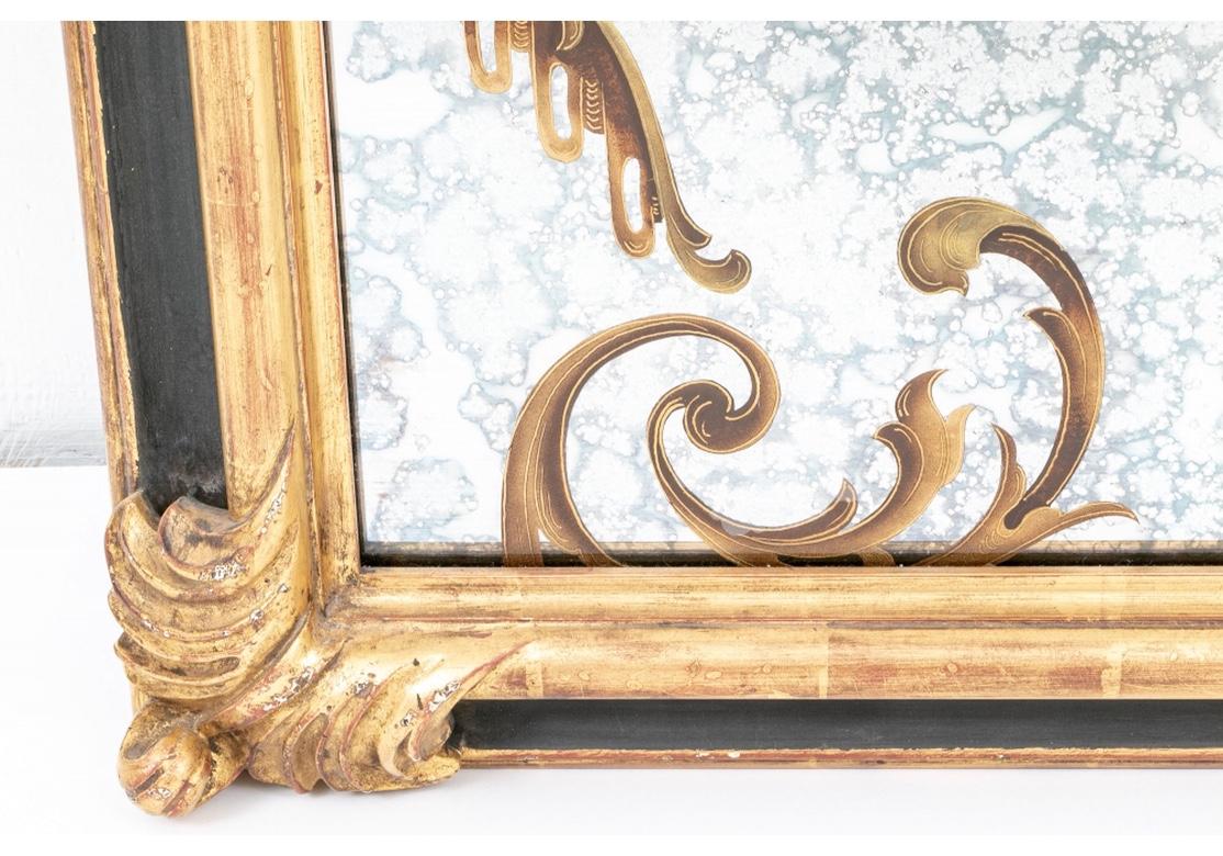 Fine Pair of Chinoiserie Decorated Mottled Mirrors 3