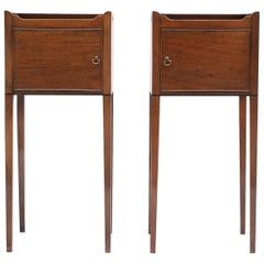 Fine Pair of Chippendale Period Mahogany Bedside Cabinets