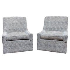 Fine Pair of C.R. Laine Swivel Club Chairs