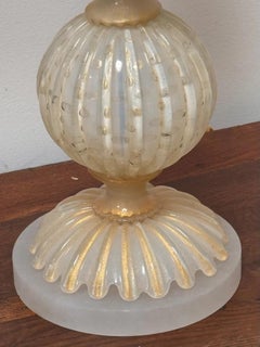 Fine pair of Cream White Murano lamps, c. 1960