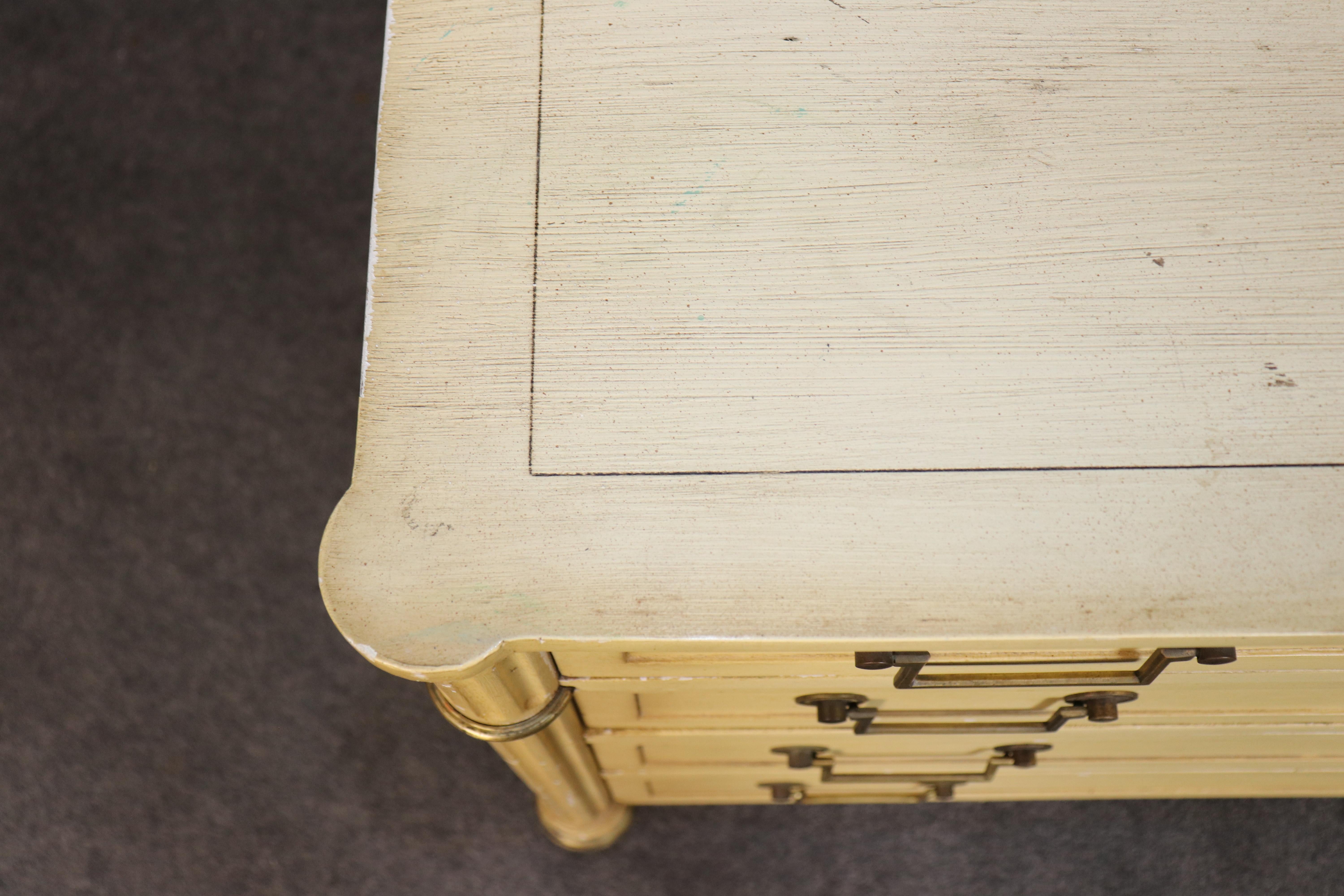 Fine Pair of Creme Painted French Directoire Style Commodes For Sale 9