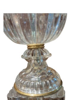 Fine Pair of Crystal Urn Shaped Table Lamps