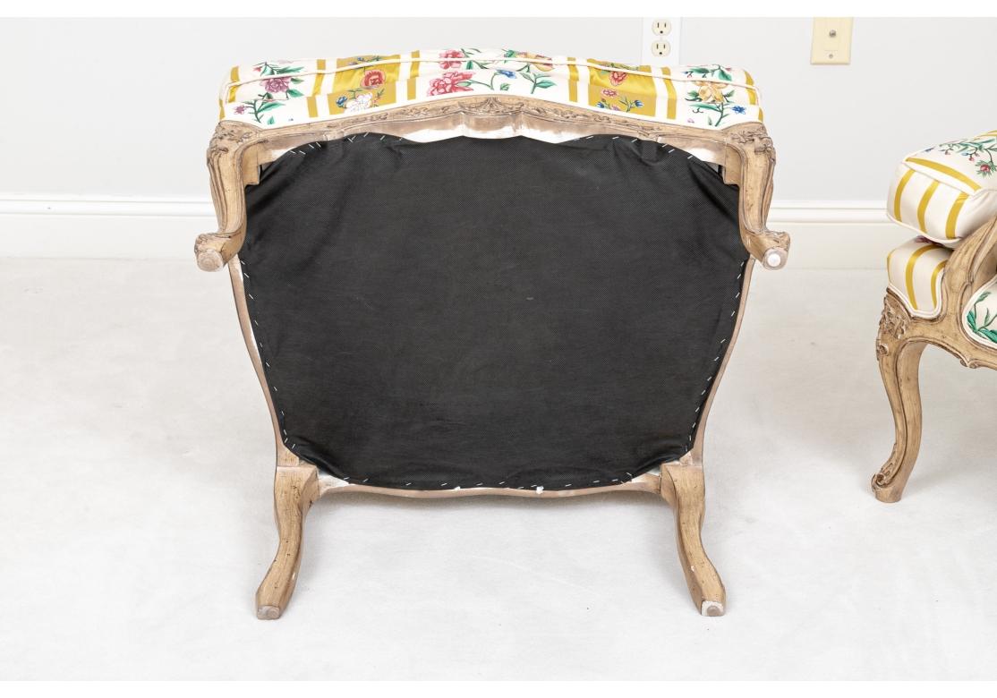 Fine Pair Of Custom Louis XV Style Bergeres For Sale 9