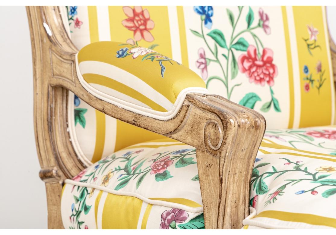 20th Century Fine Pair Of Custom Louis XV Style Bergeres For Sale
