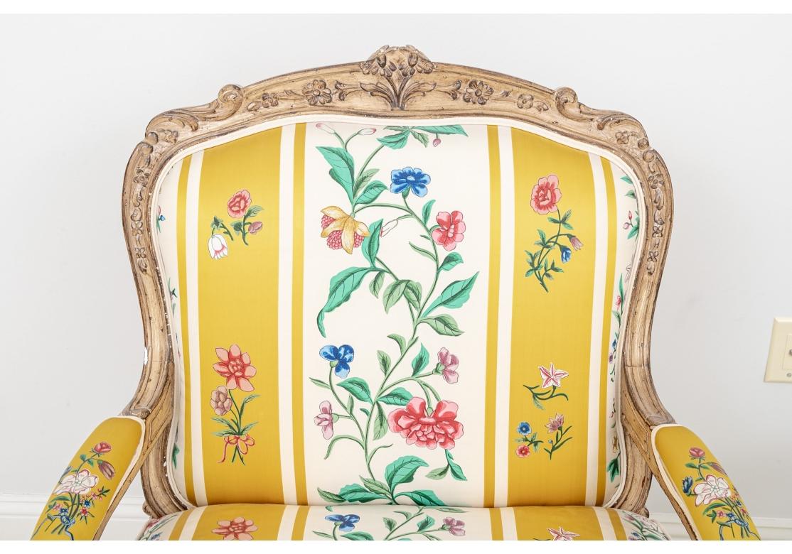 Fine Pair Of Custom Louis XV Style Bergeres For Sale 2