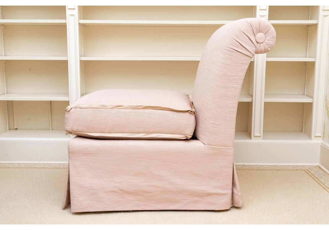 Wood Fine Pair Of Custom Slipper Chairs For Sale
