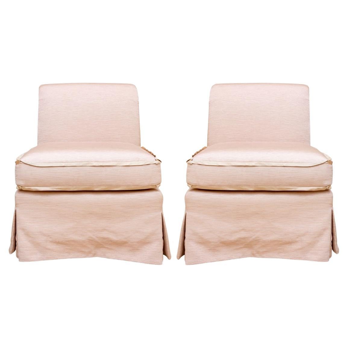 Fine Pair Of Custom Slipper Chairs