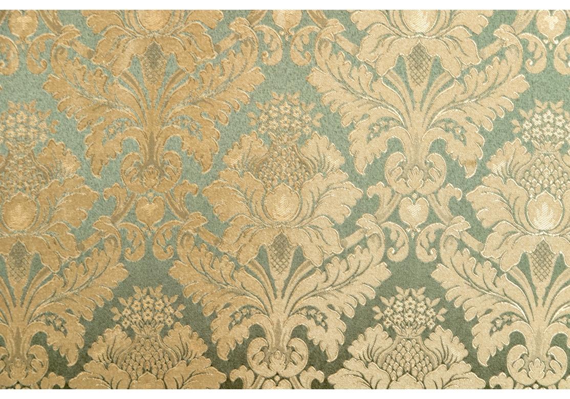 Fine Pair Of Custom Upholstered Camelback Love Seats For Sale 7