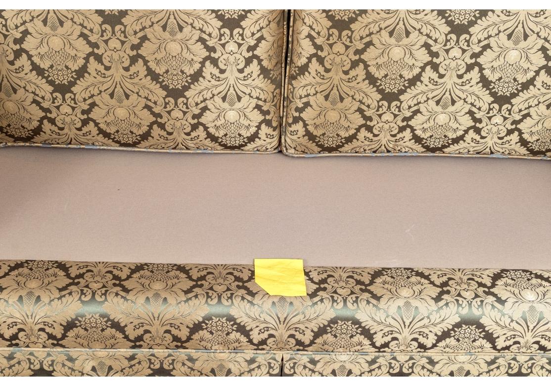 Fine Pair Of Custom Upholstered Camelback Love Seats For Sale 3