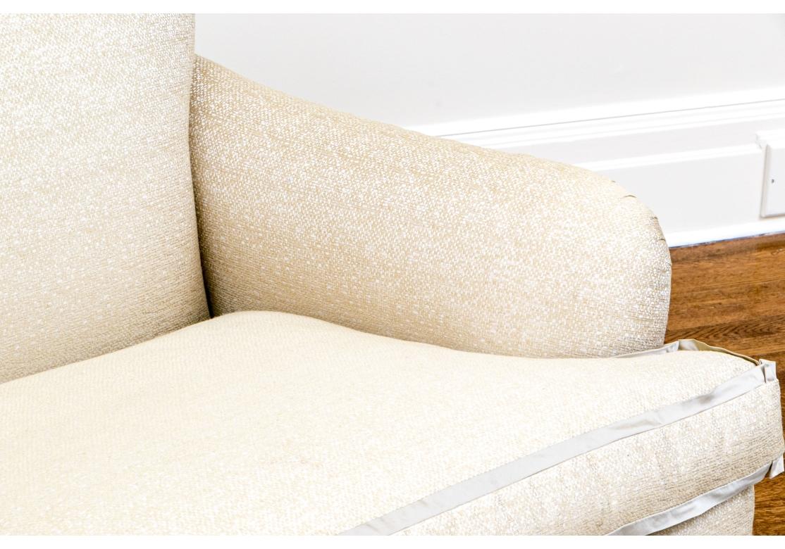 Fine Pair Of Custom Upholstered Loveseats For Sale 4