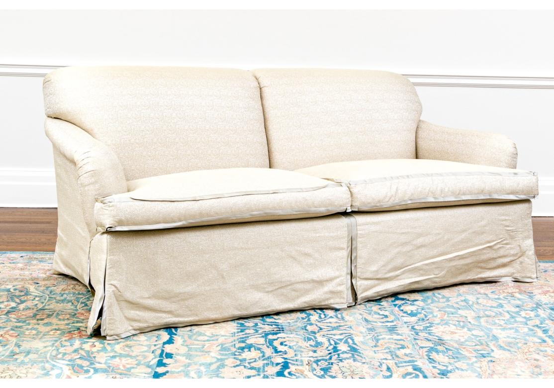 Fine Pair Of Custom Upholstered Loveseats For Sale 6