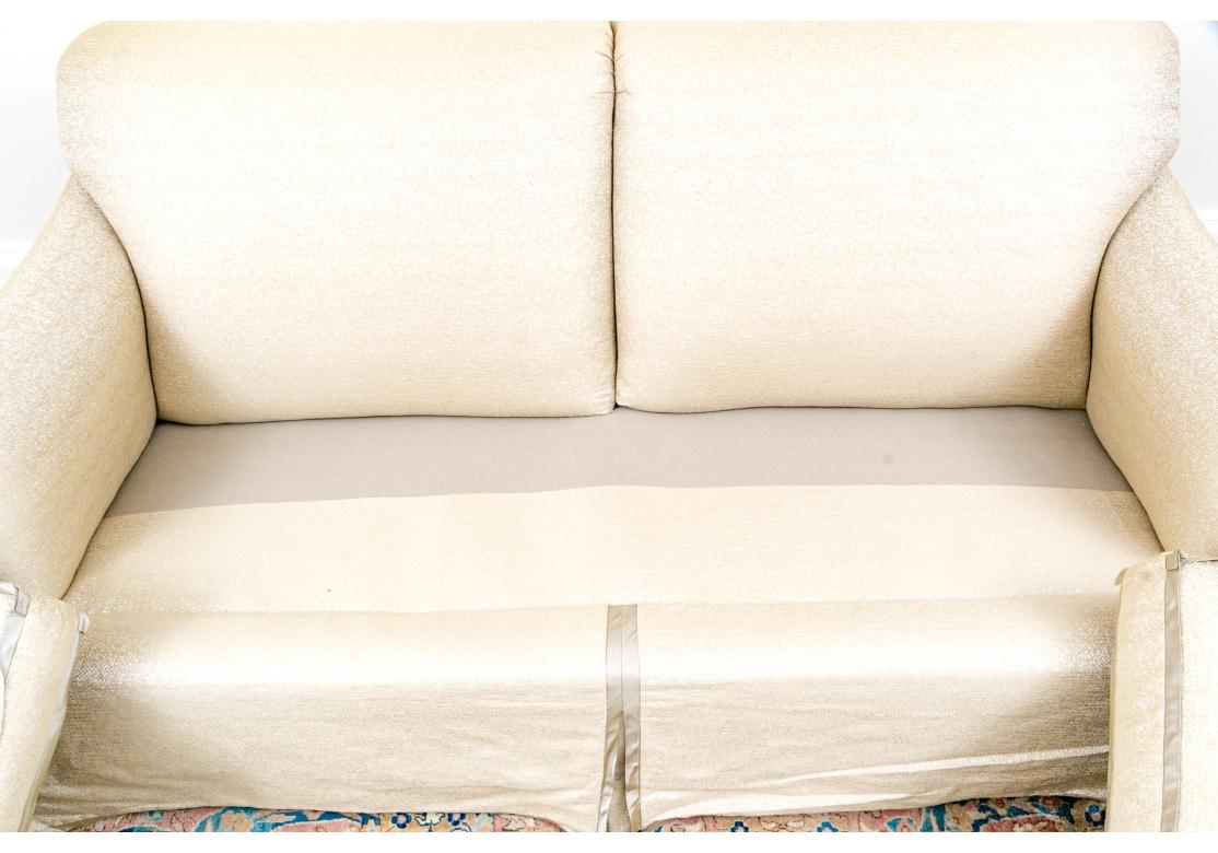Fine Pair Of Custom Upholstered Loveseats For Sale 2