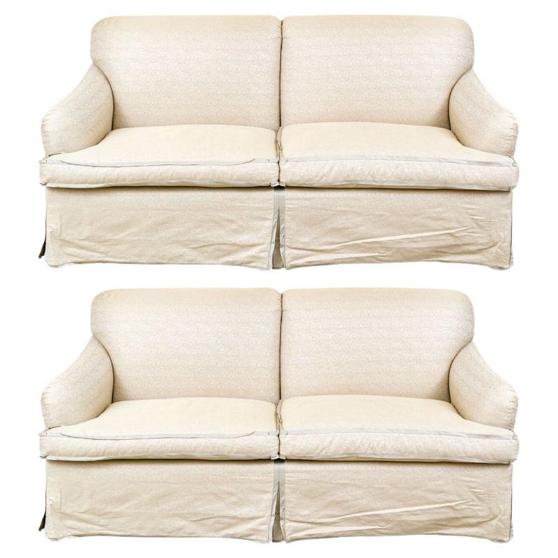 Fine Pair Of Custom Upholstered Loveseats