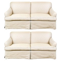 Fine Pair Of Custom Upholstered Loveseats