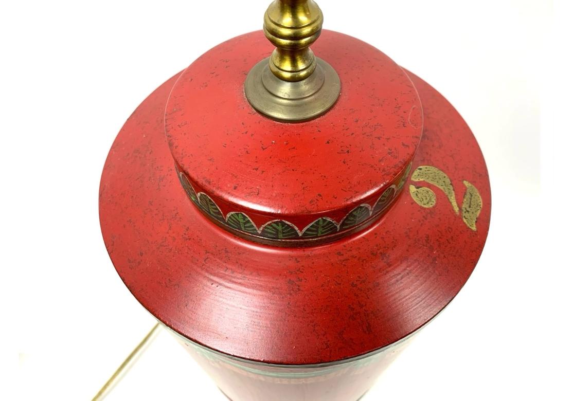 Fine Pair Of Decorative Tea Canister Form Lamps For Sale 2