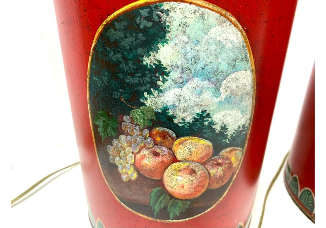 Fine Pair Of Decorative Tea Canister Form Lamps For Sale 4