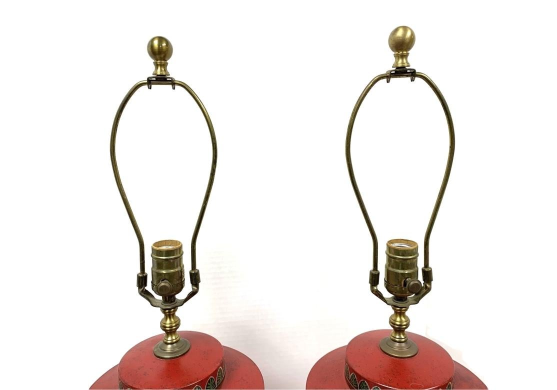 Unknown Fine Pair Of Decorative Tea Canister Form Lamps For Sale