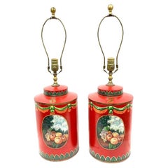 Fine Pair Of Decorative Tea Canister Form Lamps