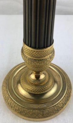 Fine Pair of Early 19th Century Empire Gilt Bronze Candlesticks