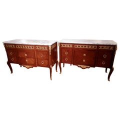 Fine Pair of Early 20th Century French Transitional Louis XV-XVI Kingwood Chests