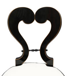 Feines Paar ebonisierter Biedermeier-Beistellstühle