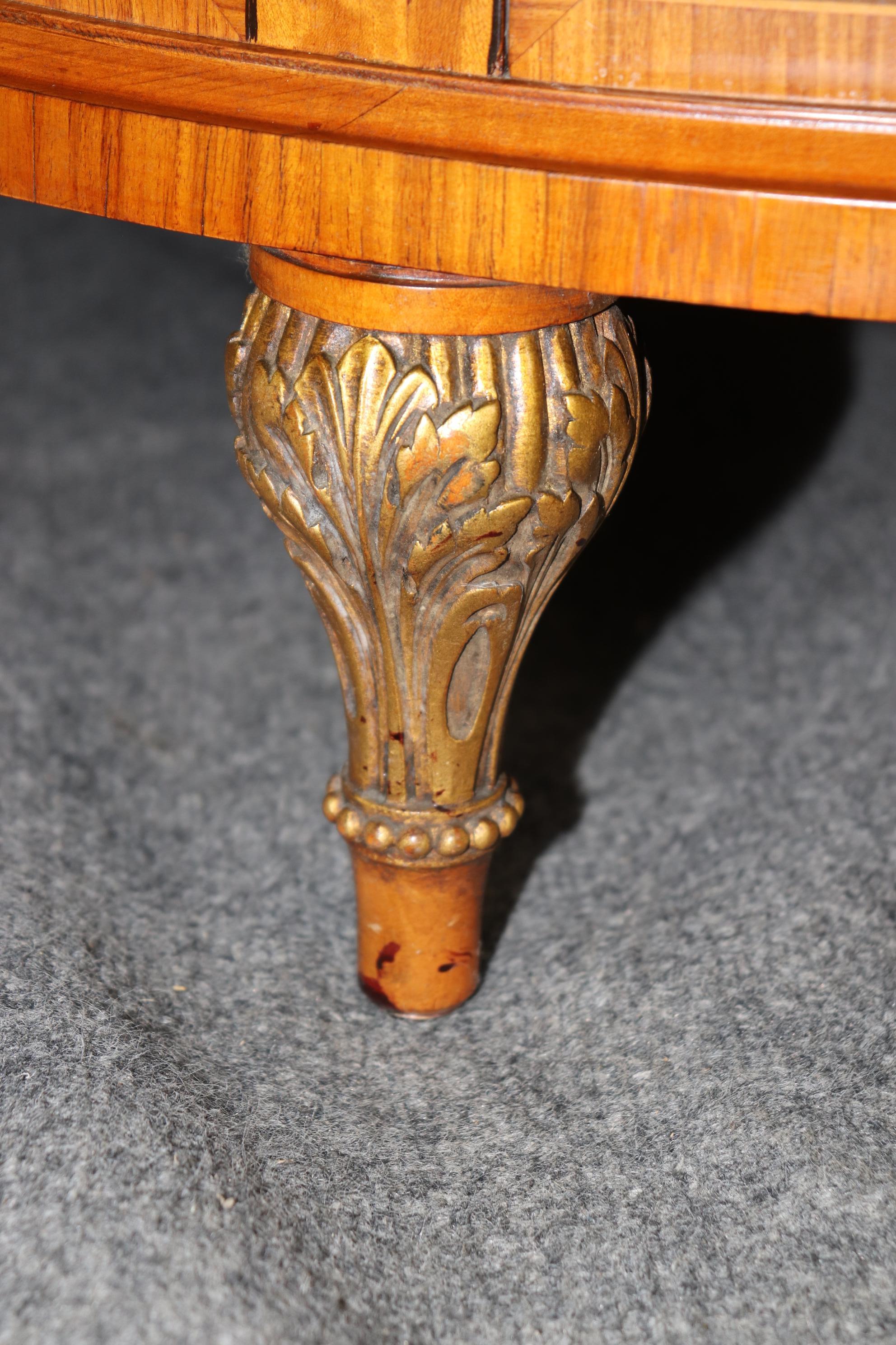 Fine Pair of English Adams Satinwood Paint Decorated Demilune Commodes 5