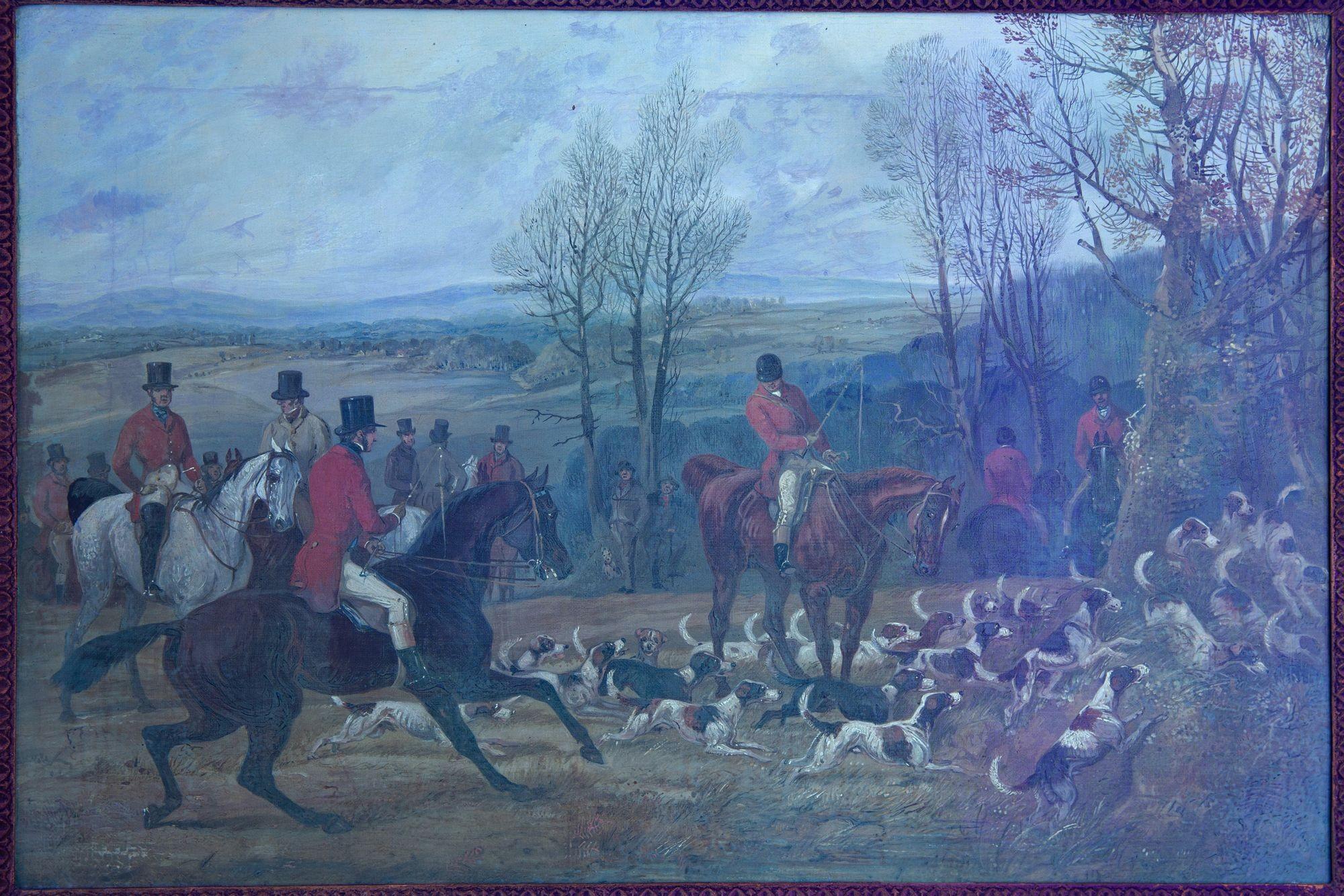 Pareja de cuadros antiguos ingleses al óleo con escenas de caza de Samuel Henry Alken en venta 6