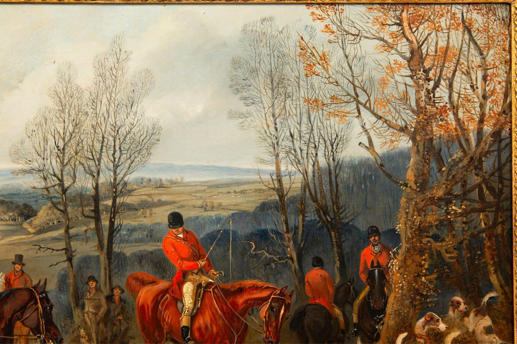 Pareja de cuadros antiguos ingleses al óleo con escenas de caza de Samuel Henry Alken en venta 12