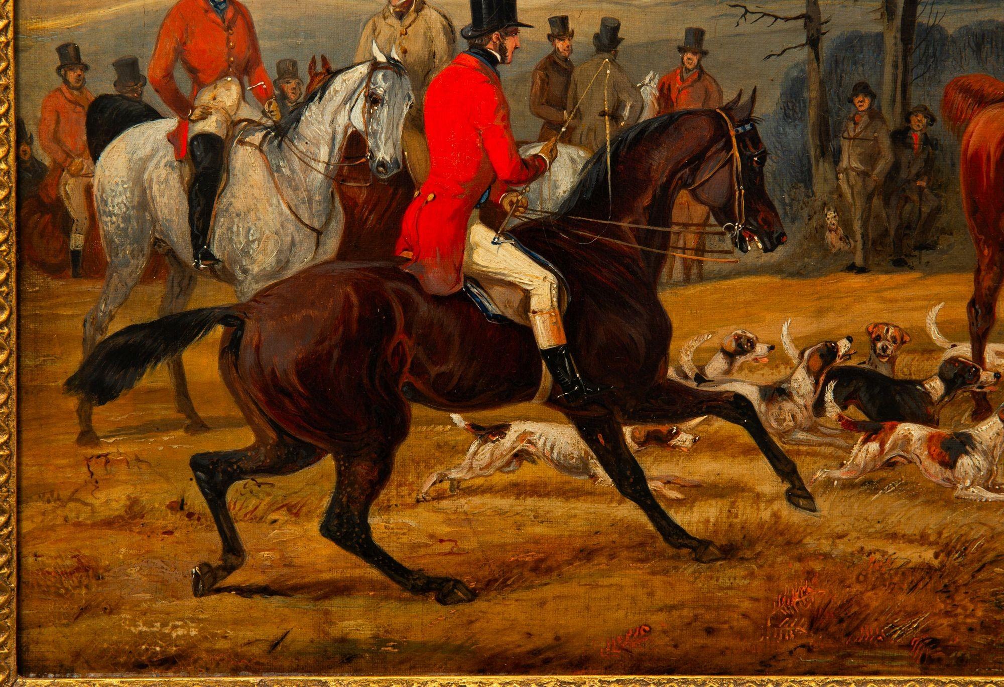 Pareja de cuadros antiguos ingleses al óleo con escenas de caza de Samuel Henry Alken en venta 13