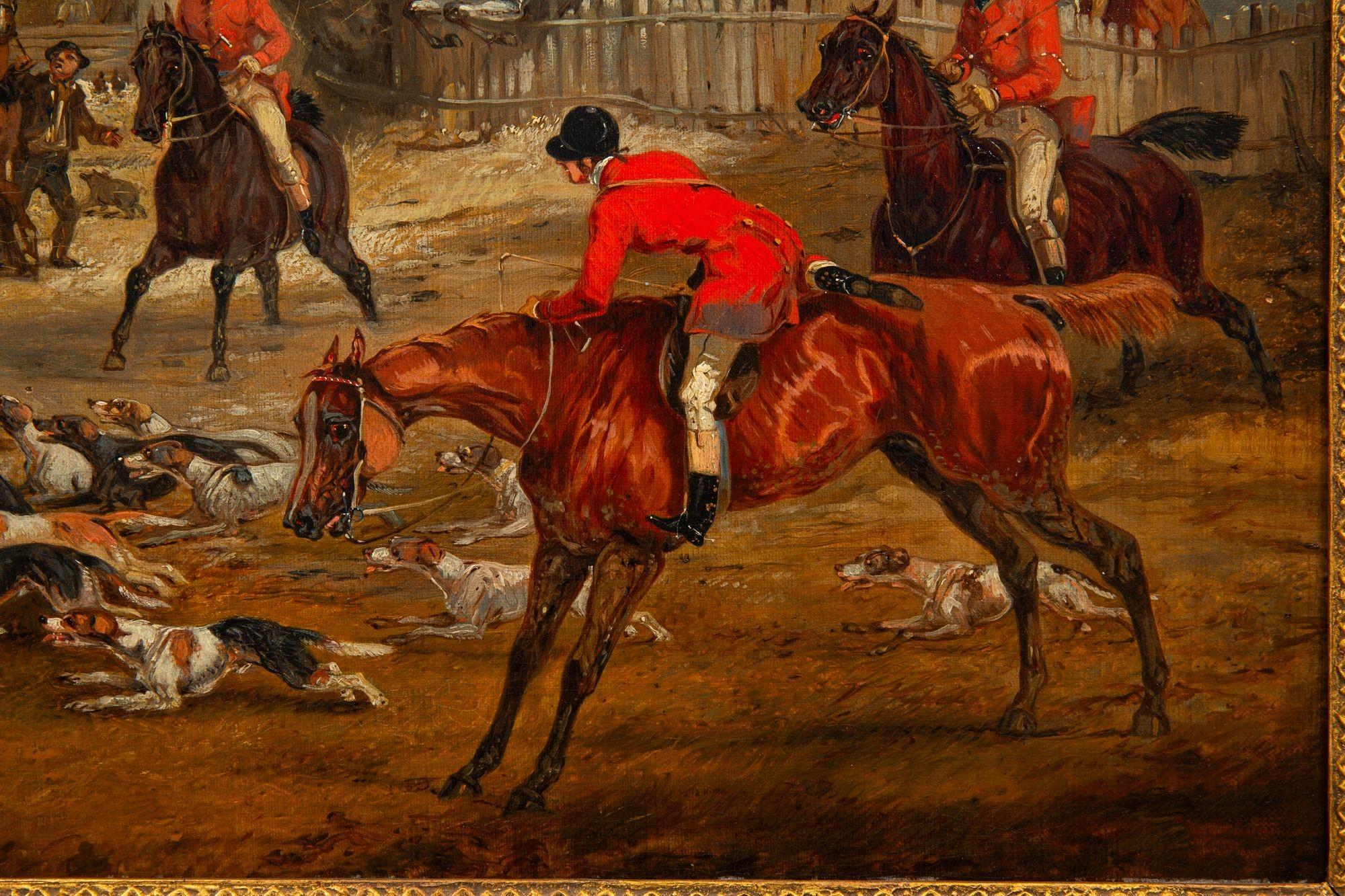 Pareja de cuadros antiguos ingleses al óleo con escenas de caza de Samuel Henry Alken Inglés en venta