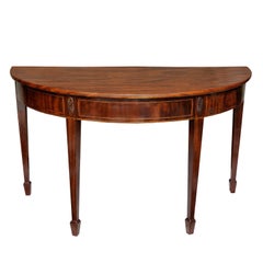 Fine Pair of English George III Demilune Side Tables, circa 1780