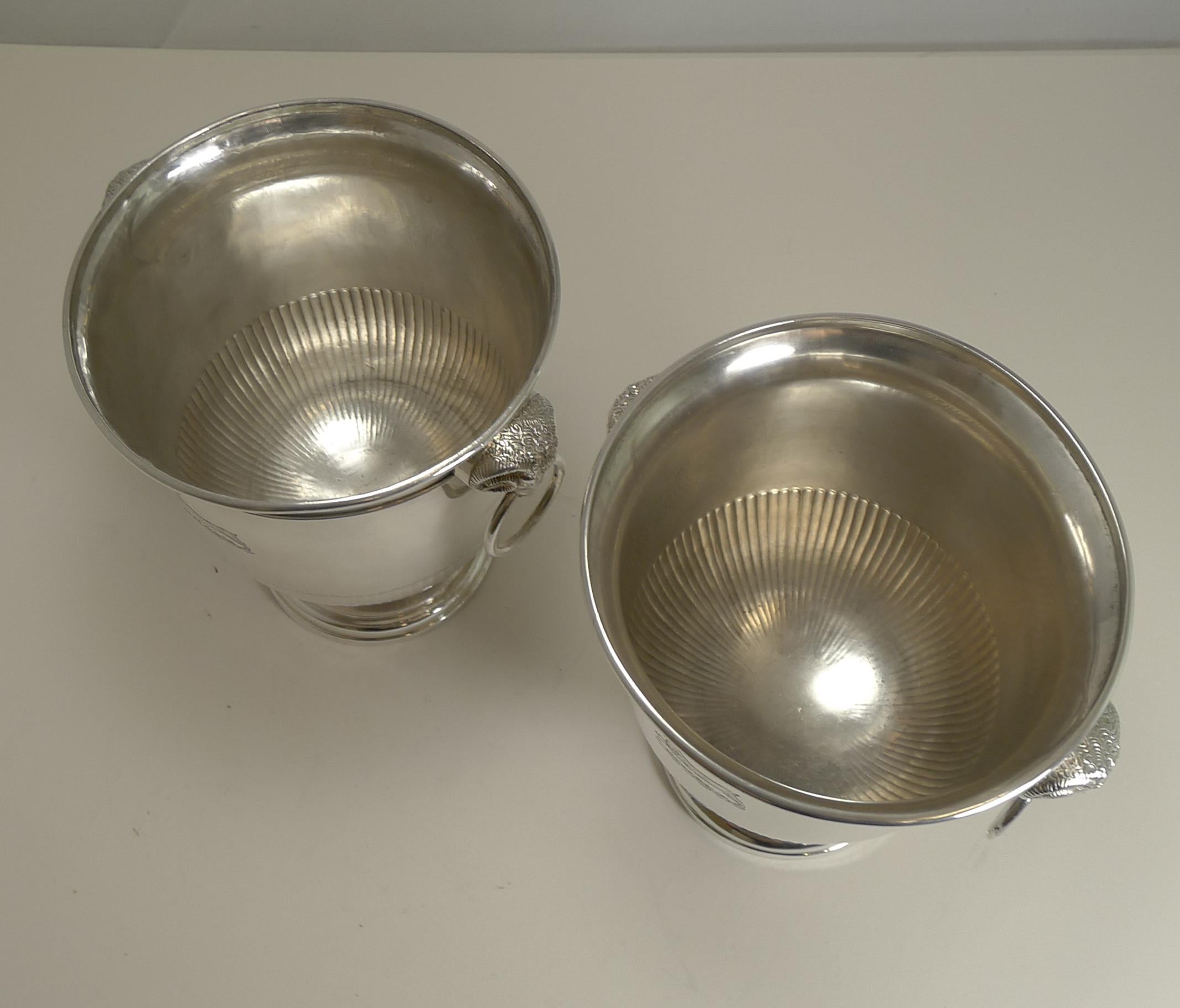 Fine Pair of English Sheffield Plate Wine / Champagne Coolers / Ice Buckets 2