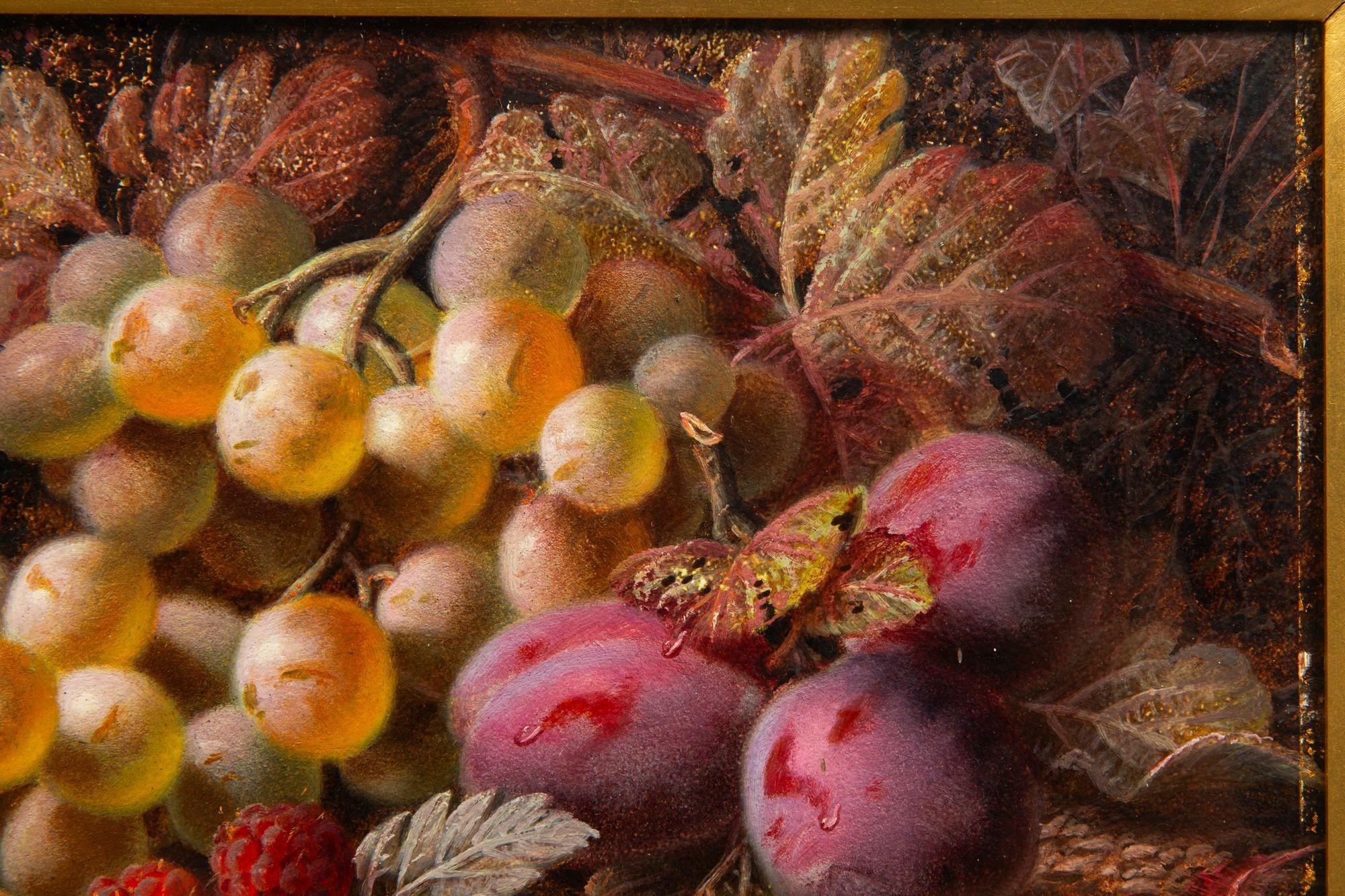Feines Paar englischer viktorianischer Obststilllebengemälde von Oliver Clare im Angebot 7